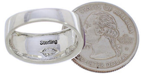 Sterling Silver Multicolor Inlay Ring Size 6-1/2 AX36849
